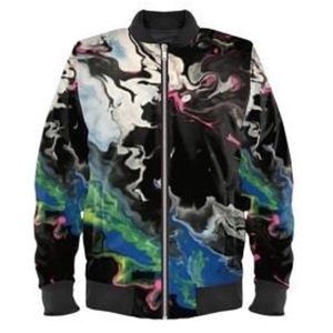 AJA Brand “Saucey” Satin Bomber Jacket